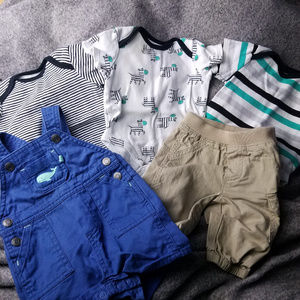Onesies, Overalls, & pants 5 piece bundle!!